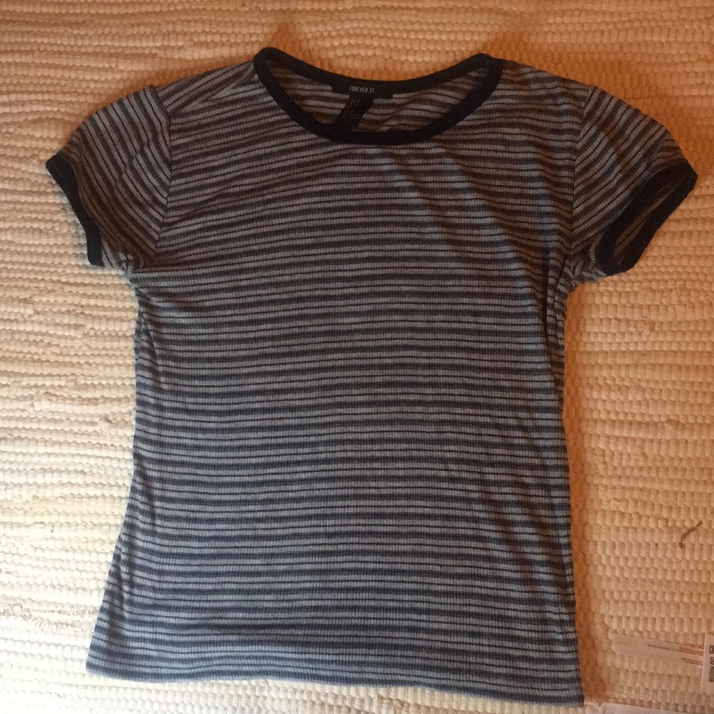 Navy blue striped shirt